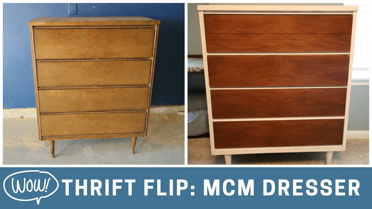 Thrift Flip: $70 Mid Century Modern Dresser Makeover via Charleston Crafted