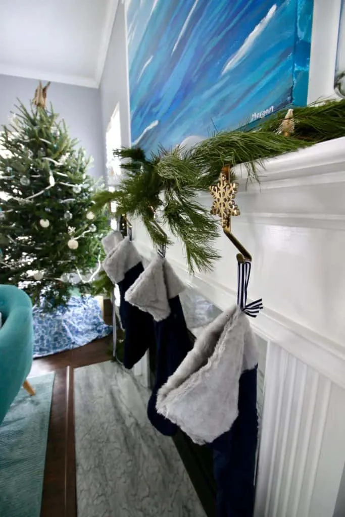 A Coastal Christmas Mantel via Charleston Crafted