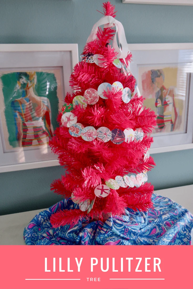 DIY Lilly Pulitzer Pink Christmas Tree via Charleston Crafted