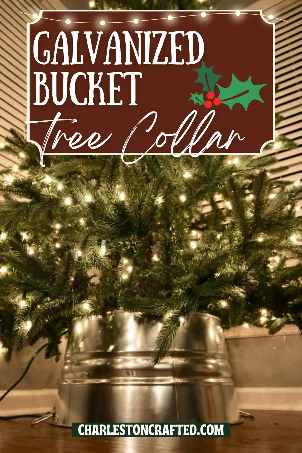 How to make a galvanized tub Christmas tree collar - Charleston Crafted