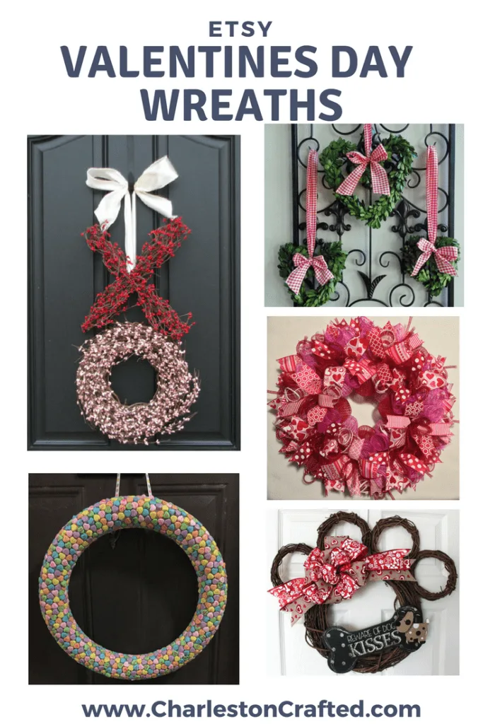 etsy valentines day wreaths via Charleston Crafted