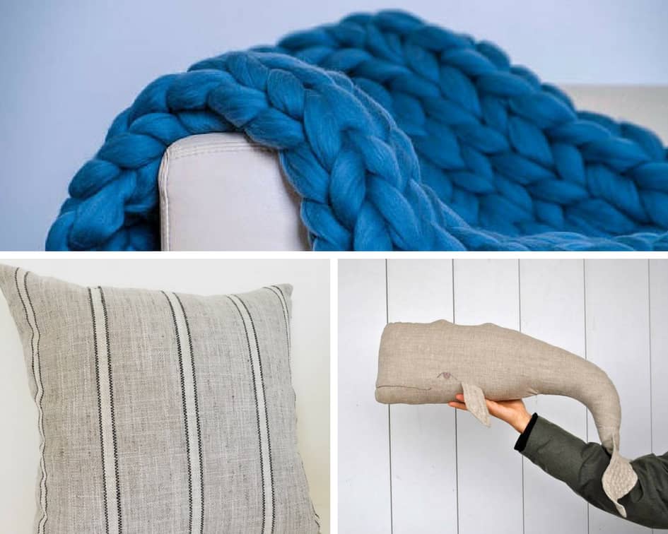 Six Nautical Pillow + Blanket Combinations via Charleston Crafted