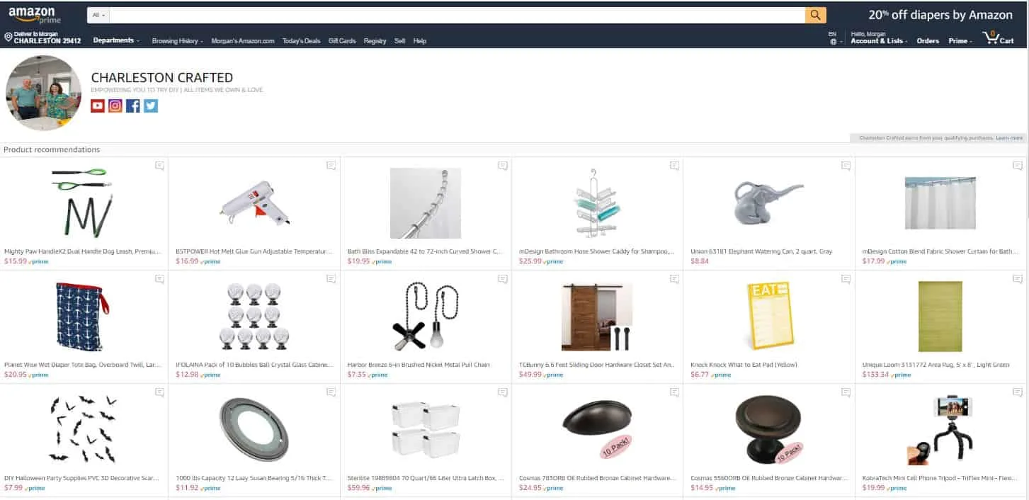 Our Amazon Shop via Charleston Crafted