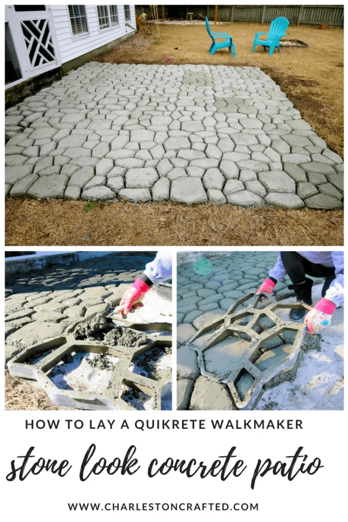 How to make a QUIKRETE WalkMaker stone look concrete patio via Charleston Crafted