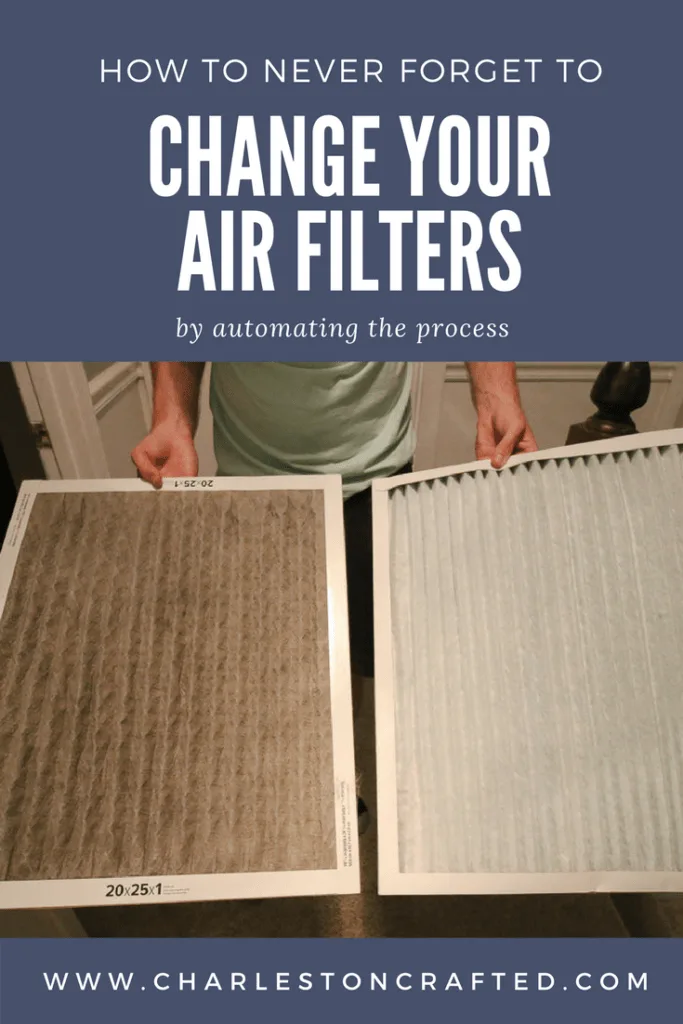 how to never forget to change your air filters by automating the process via Charleston Crafted