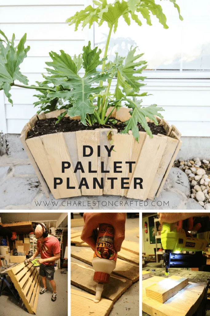 Scalloped Pallet Wood Planter - Charleston Crafted