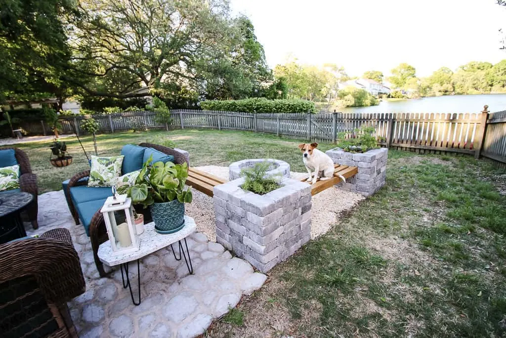 Our Hardscape Benches + Fire Pit with the Home Depot via Charleston Crafted