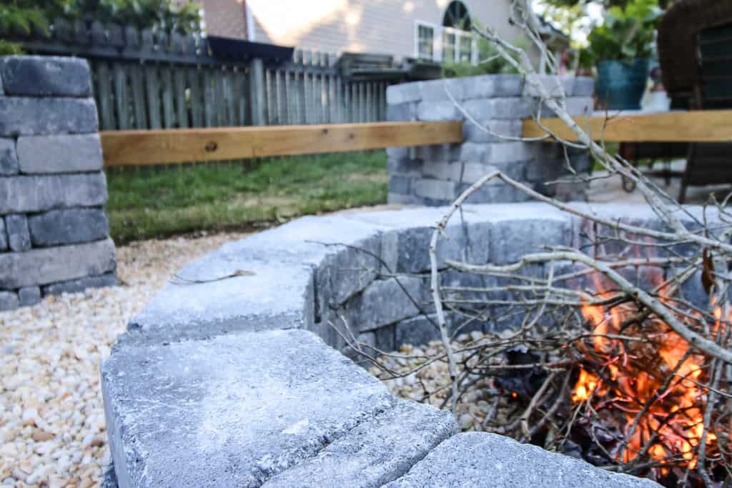 Our Hardscape Benches + Fire Pit with the Home Depot via Charleston Crafted