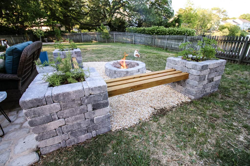 Our Hardscape Benches + Fire Pit with the Home Depot via Charleston Crafted