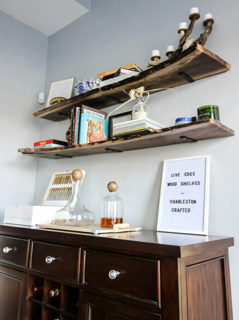 Live Edge Wood Shelves DIY via Charleston Crafted