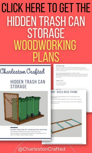 Link to buy hidden trash can storage woodworking plans - Charleston Crafted