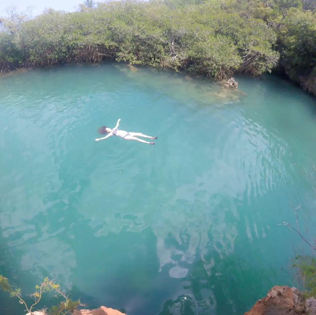 Floating in The Blue Hole Bermuda