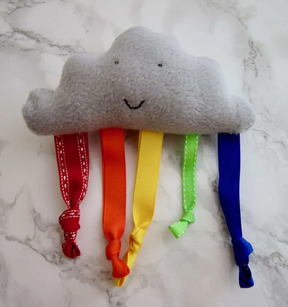 DIY Rainbow Cloud Sewing Baby Rattle