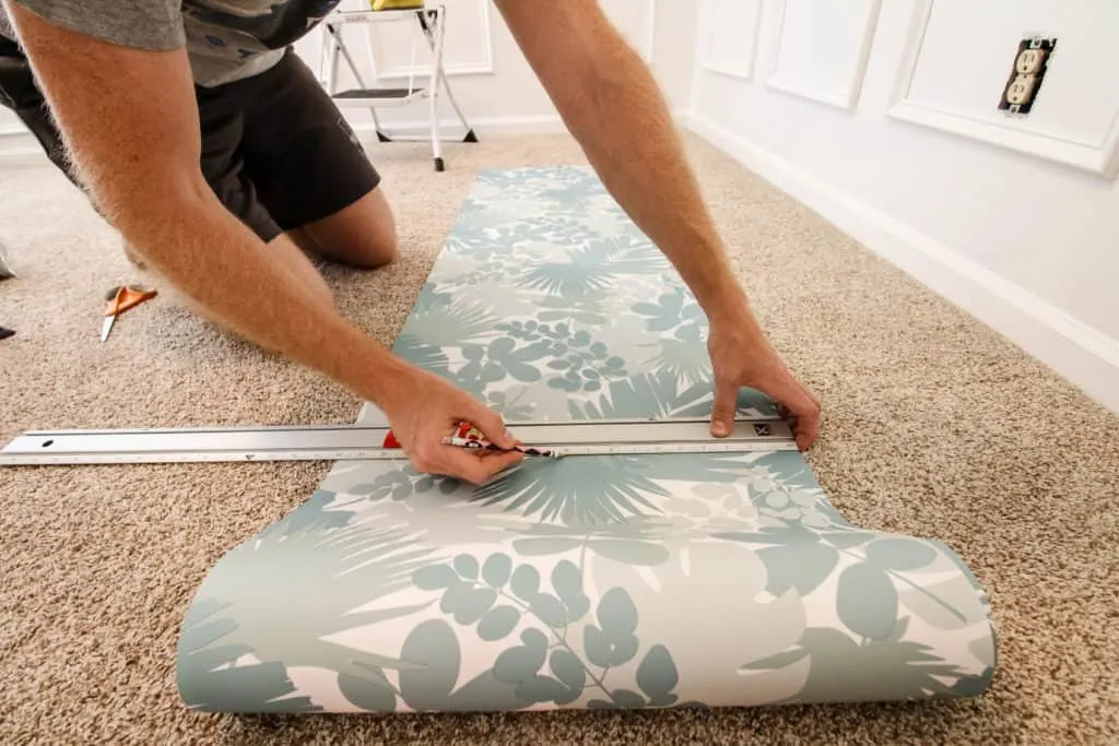 measure and cut peel and stick wallpaper