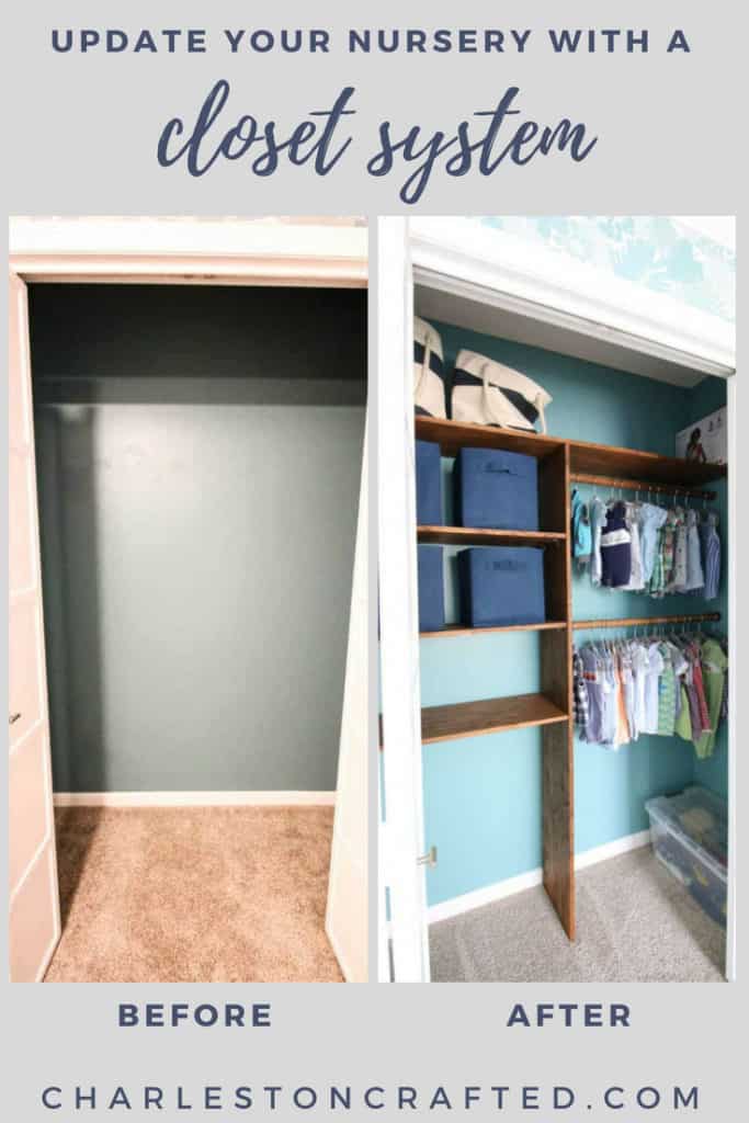 Nursery Closet System via Charleston Crafted Before and After