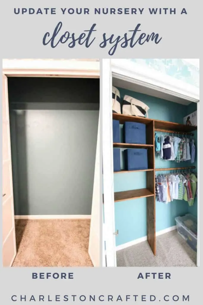 Nursery Closet System via Charleston Crafted Before and After