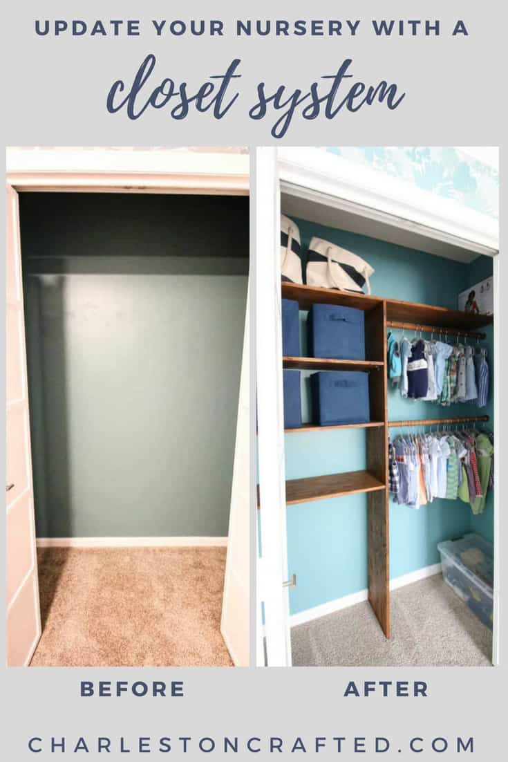 Nursery Closet System via Charleston Crafted Before and After