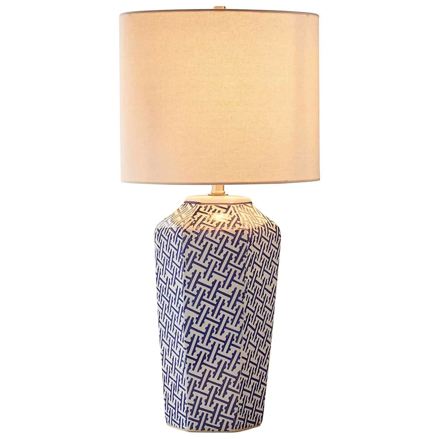  Stone & Beam Geo Pattern Ceramic Lamp