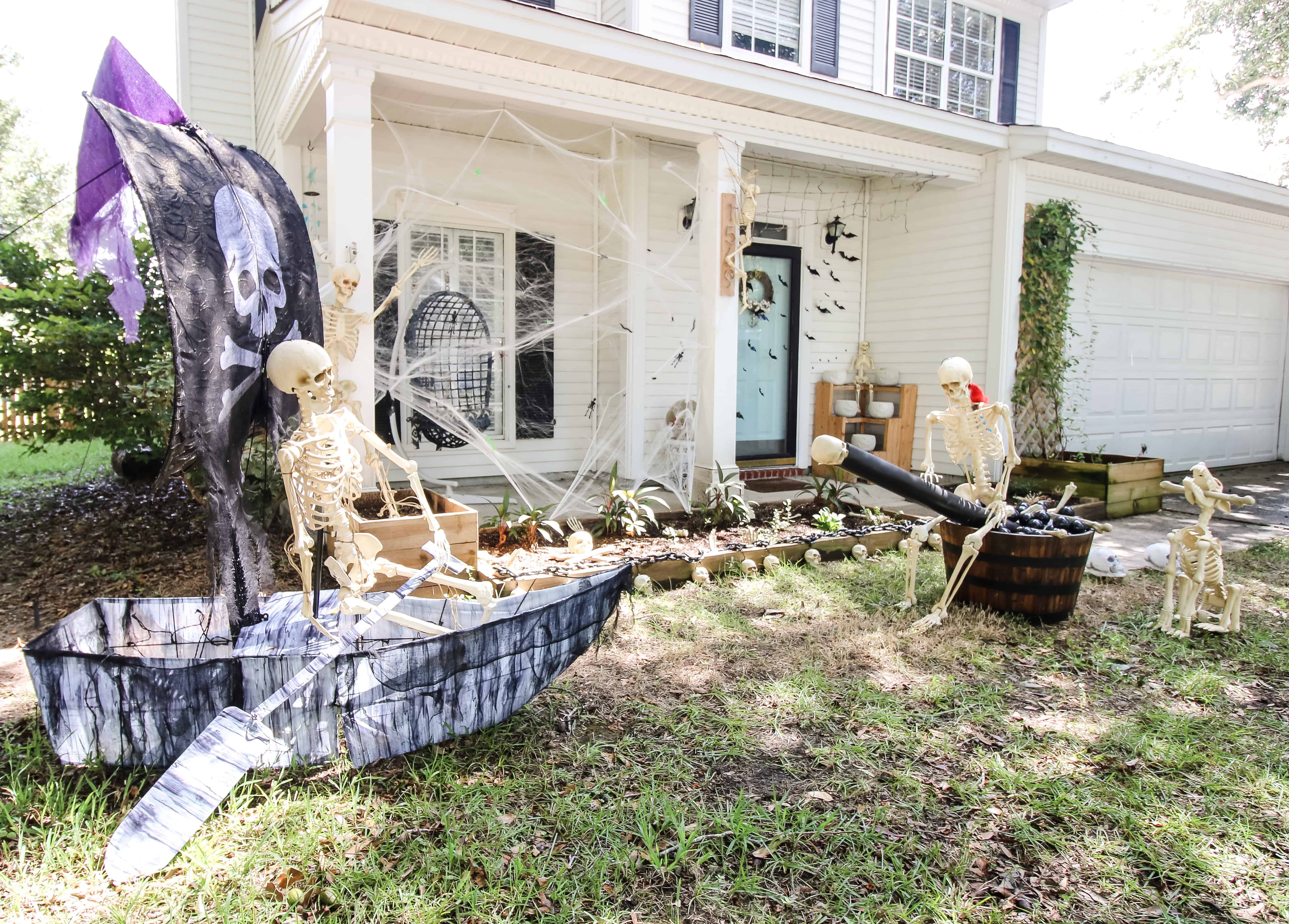 Our Skeleton Pirate Halloween Yard Display