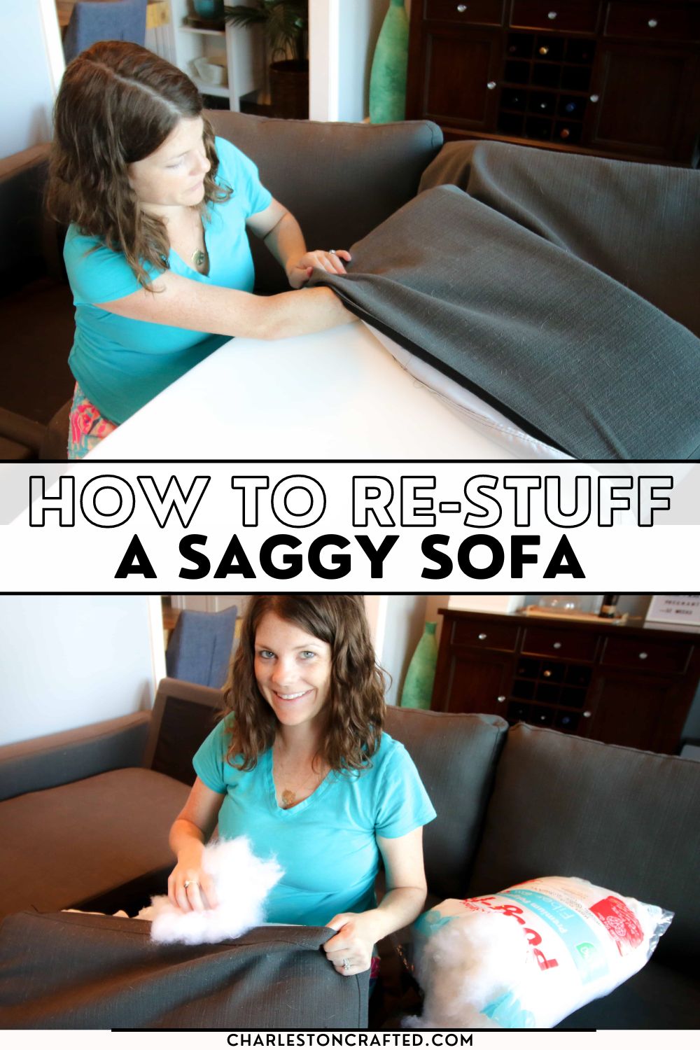 How to restuff sofa cushions & give new life to a saggy couch!