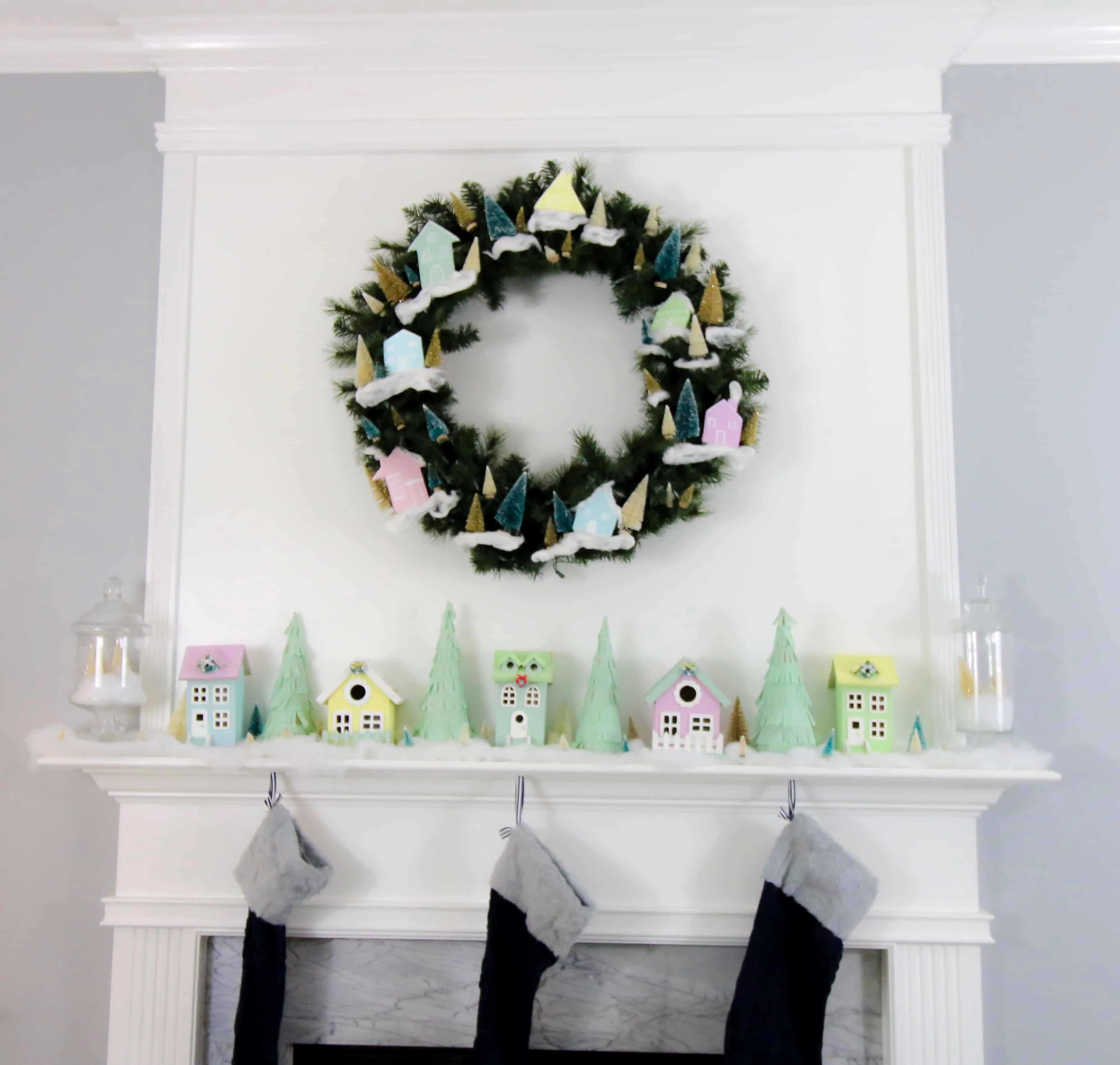 A DIY Christmas village from the thrift store - Green With Decor