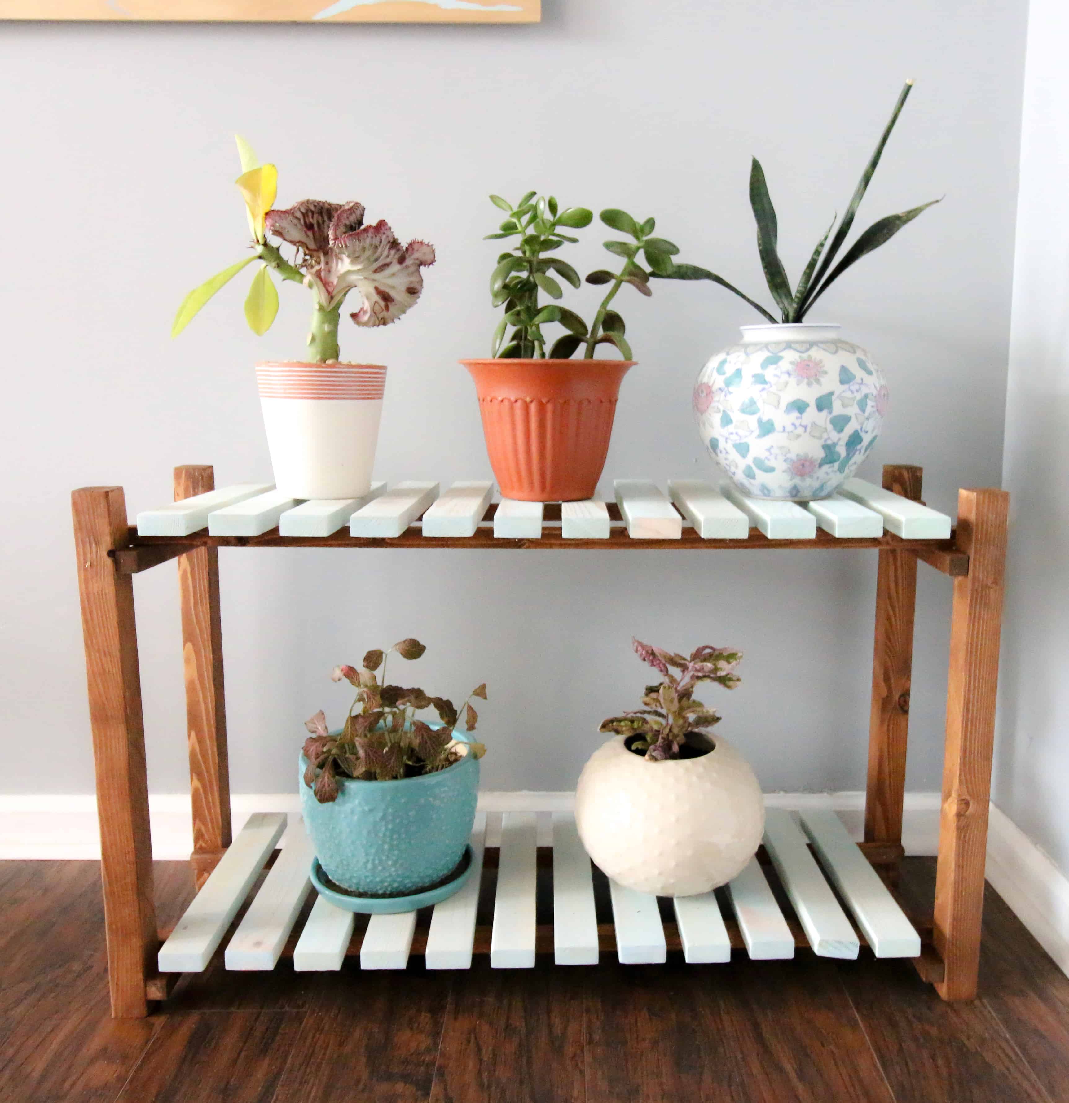 Tall Corner Plant Stand Build Plans - Houseful of Handmade