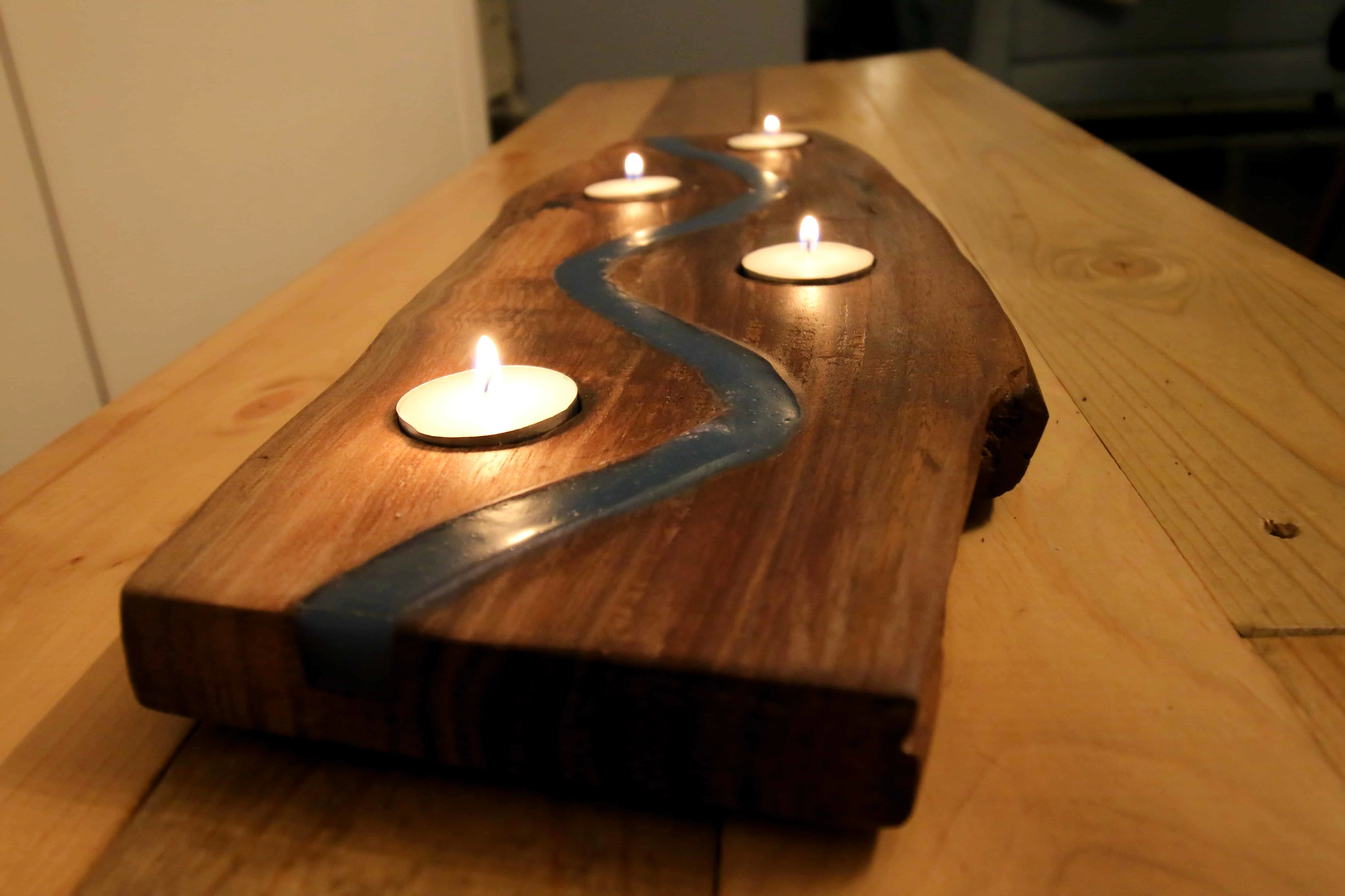 Epoxy River Candle Holder - Charleston Crafted