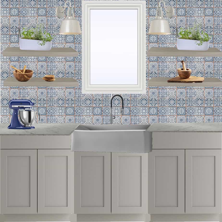 Blanco Mood Board - Blue and white kitchen