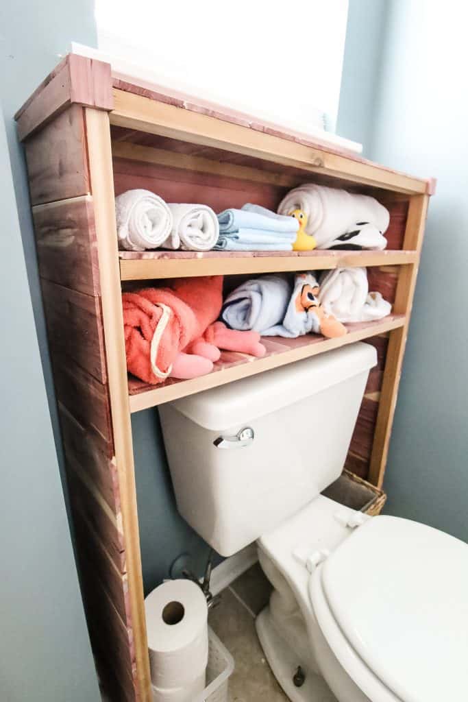 DIY Hanging Storage Bins For Over The Toilet Storage – Practically  Functional