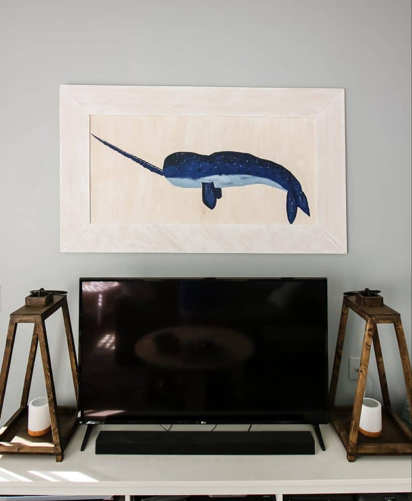 Narwhal Acrylic Paint on Wood - Charleston Crafted