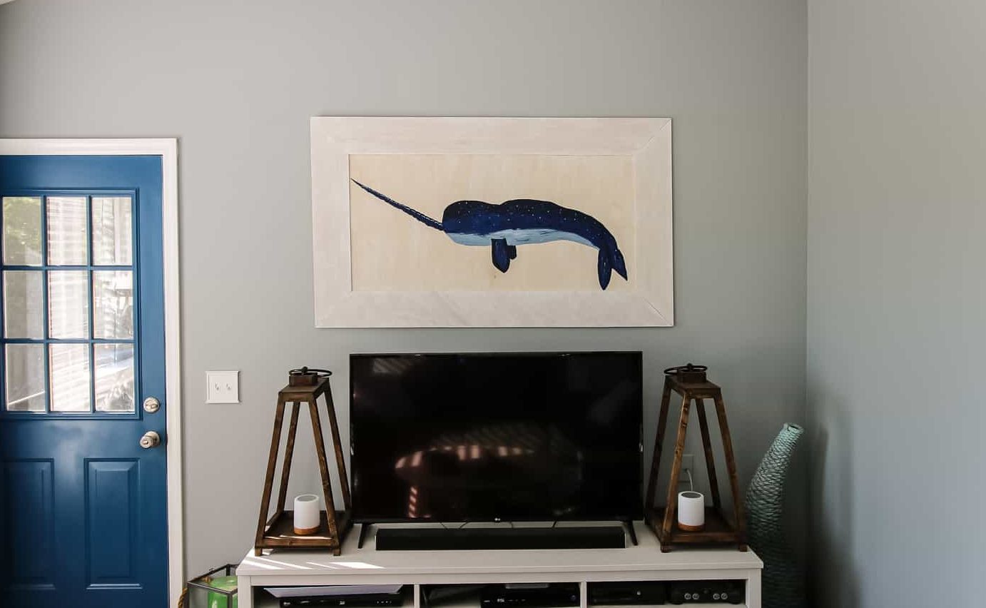 Narwhal Acrylic Paint on Wood - Charleston Crafted