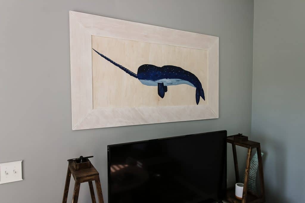 Narwhal Acrylic Paint on Wood - Charleston Crafted