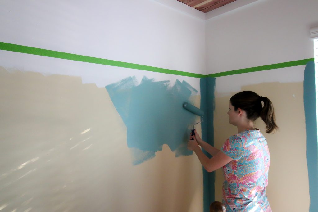 how to paint a color block wall