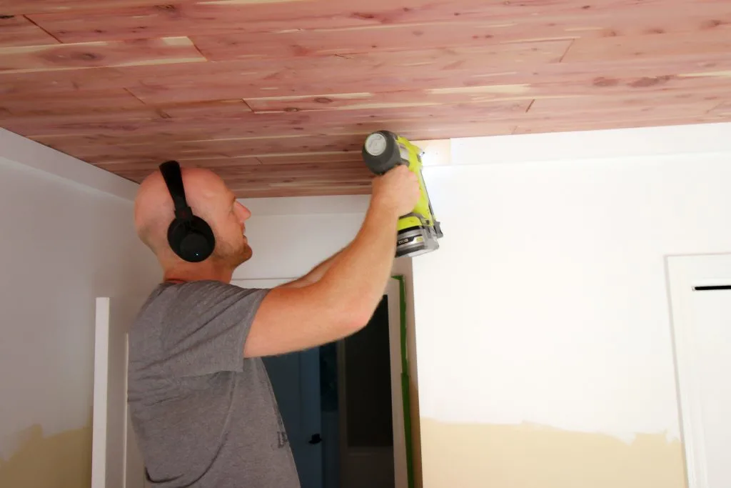 How to Install Tongue and Groove Plank Ceiling - Charleston Crafted