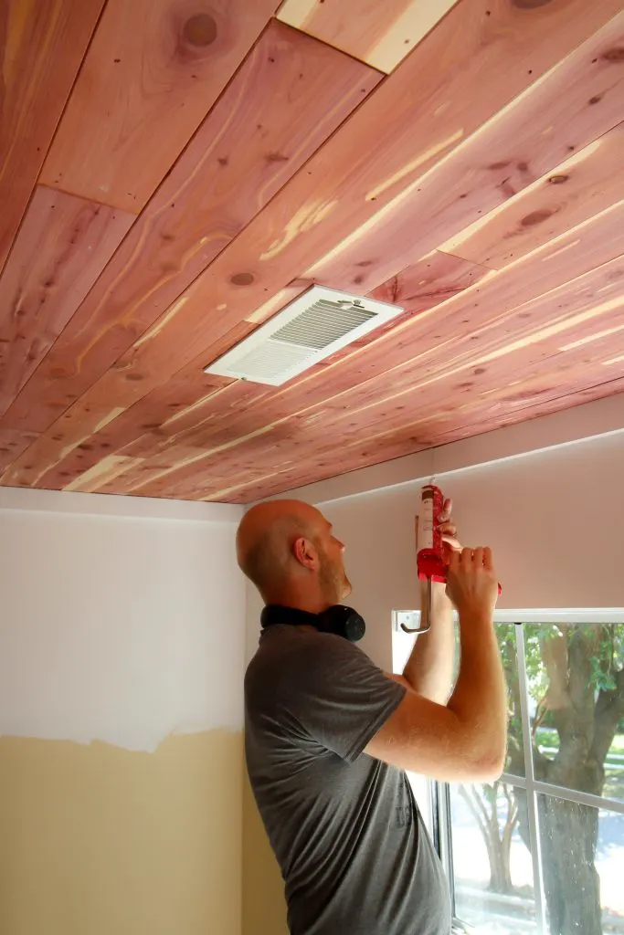 Tongue Groove Cedar Plank Ceiling