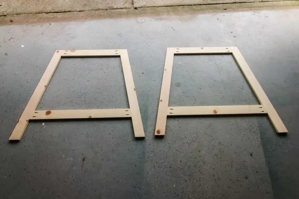Leg frames for base of console table