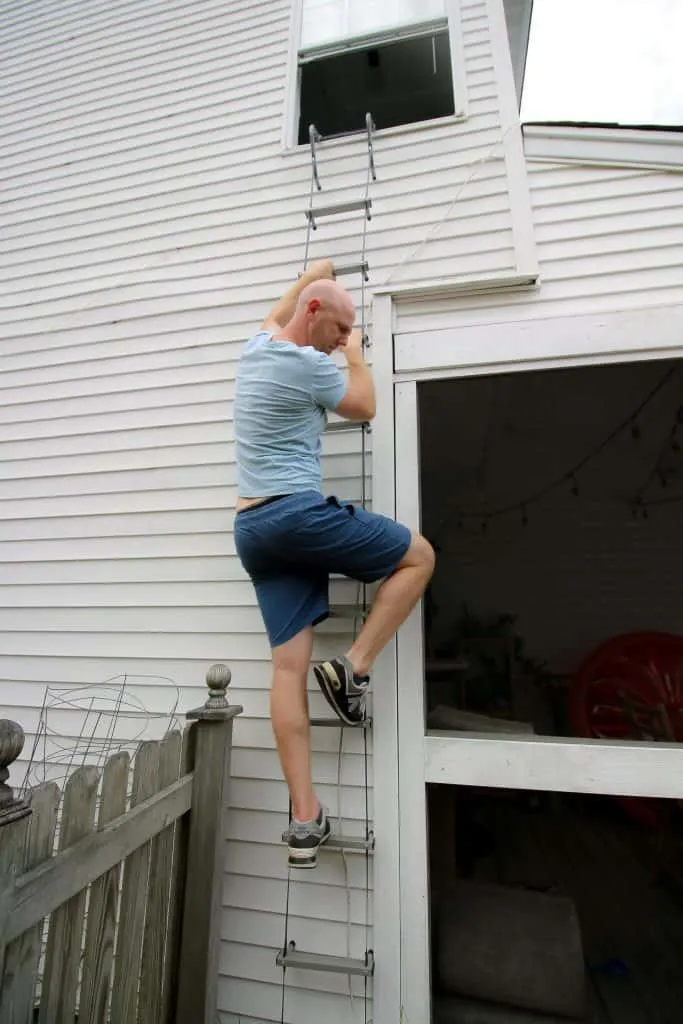 using a first alert fire escape ladder