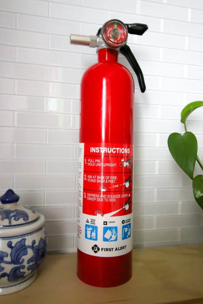 fire extinguisher in the laundry room