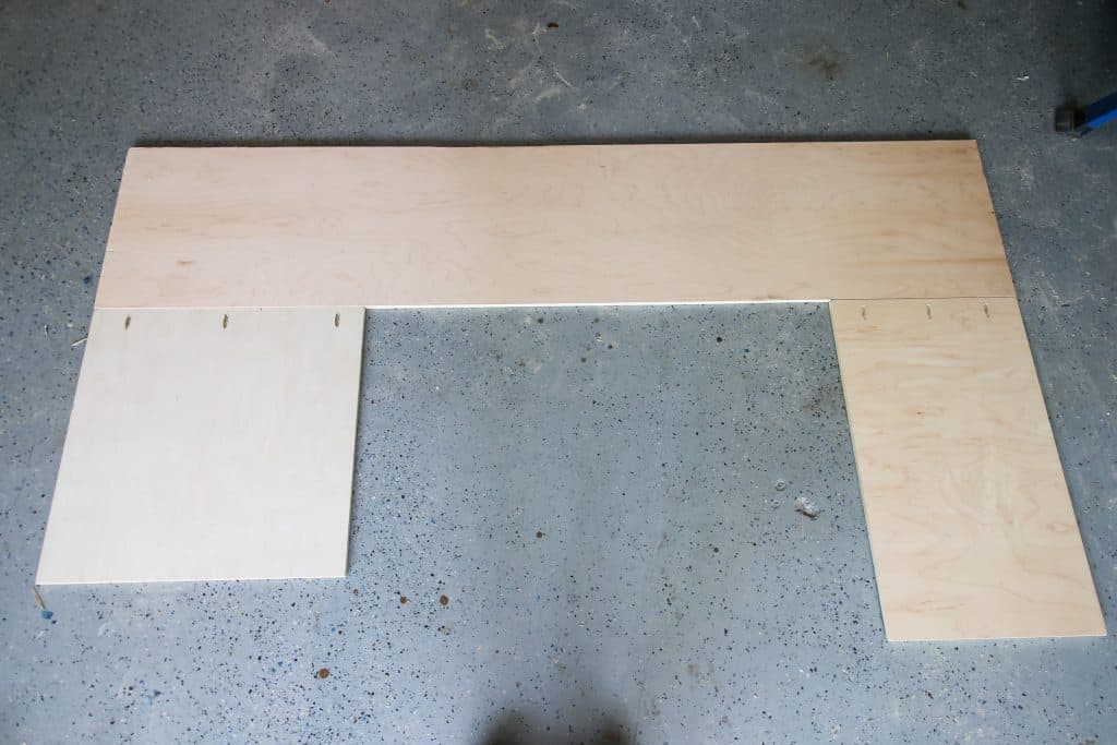 Bottom of desk constructed