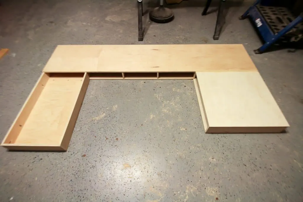 Top added to built in desk