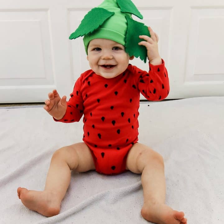 DIY Strawberry Baby Costume