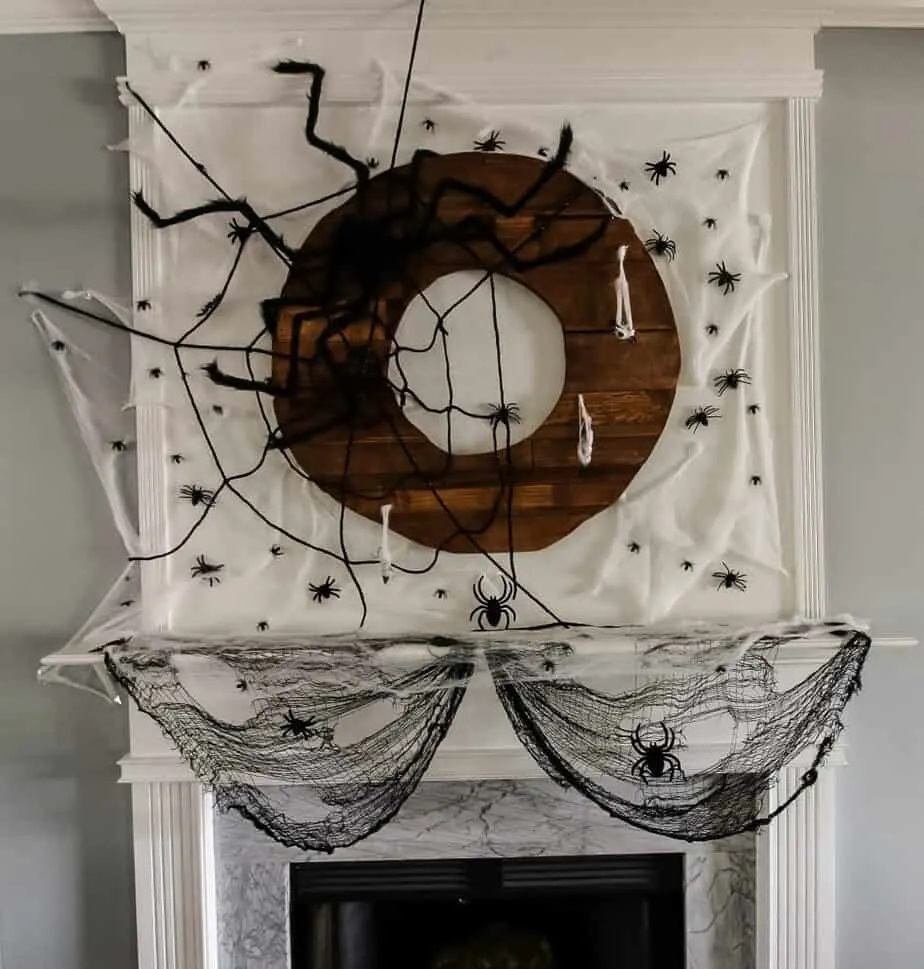 Spooky Spiderweb Halloween Mantel