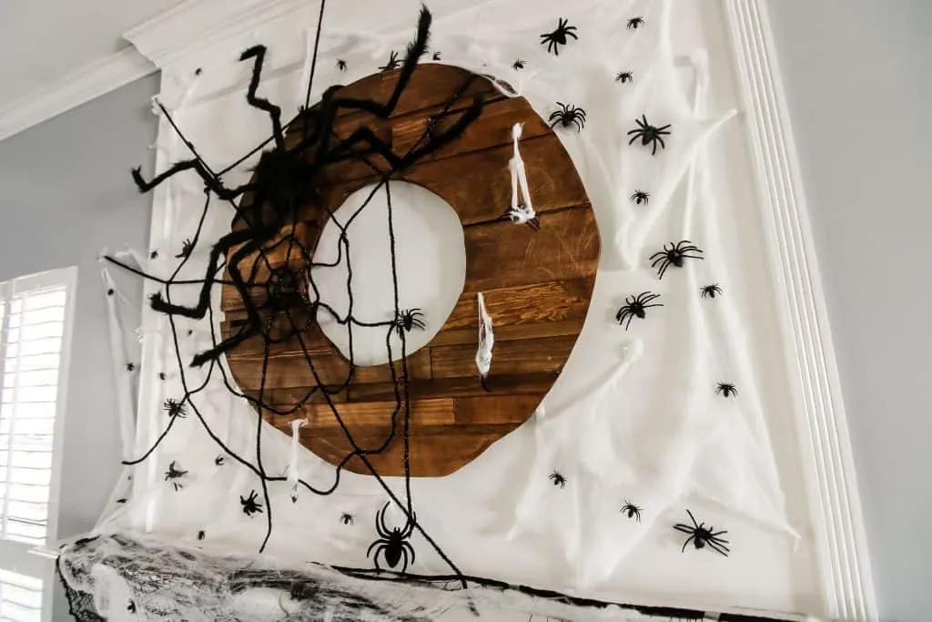 Spooky Spiderweb Halloween Mantel