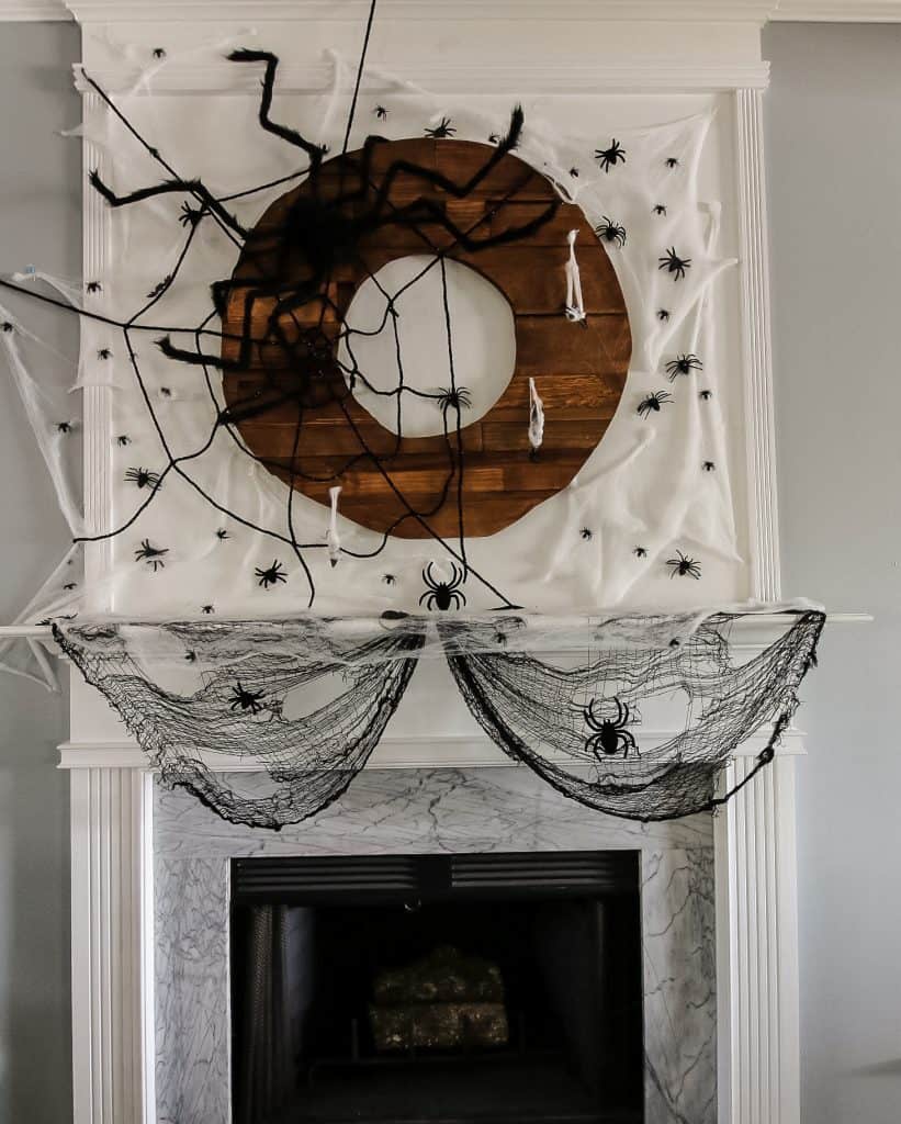 Spooky Spiderweb Halloween Mantel