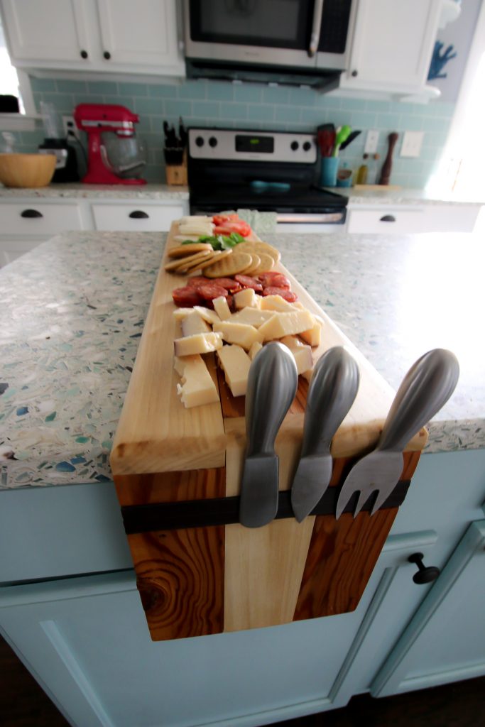 Overhead shot of cheese board