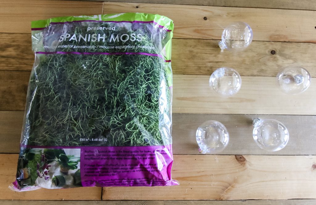 DIY moss ball Christmas ornaments