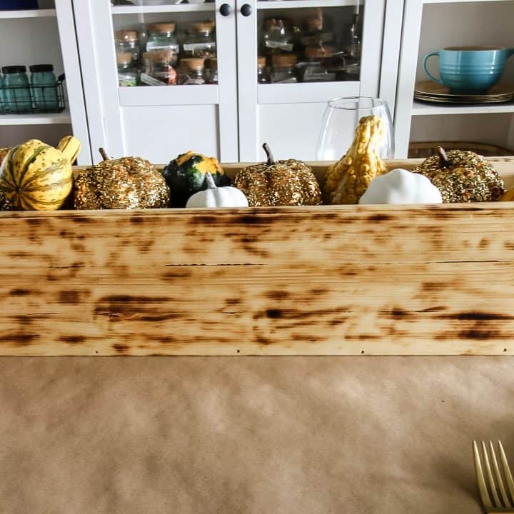 DIY Rustic Wooden Trough Centerpiece