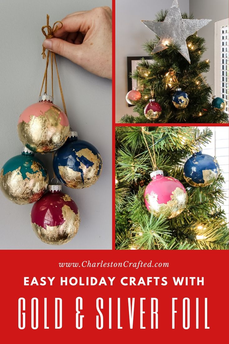 Gold and silver foil holiday crafts