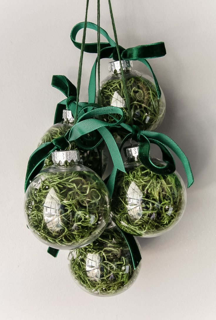DIY moss ball Christmas ornaments