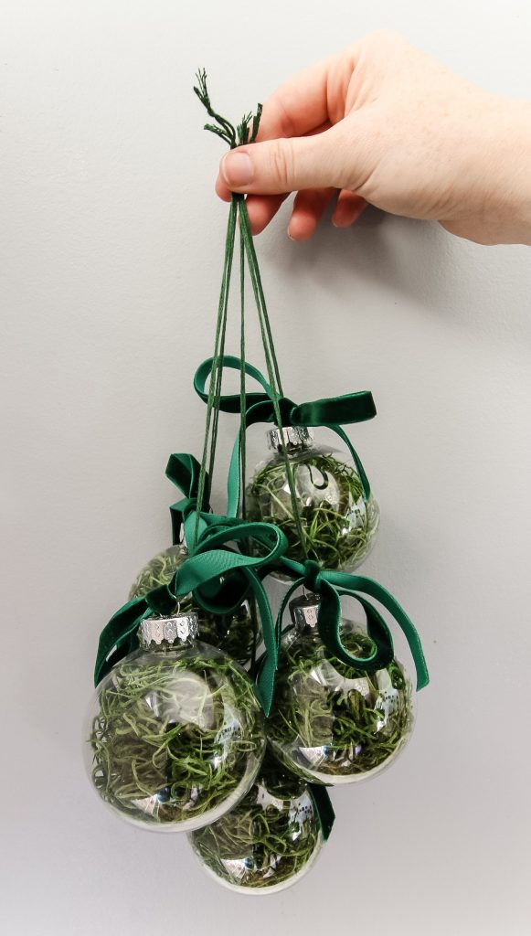 DIY moss ball Christmas ornaments